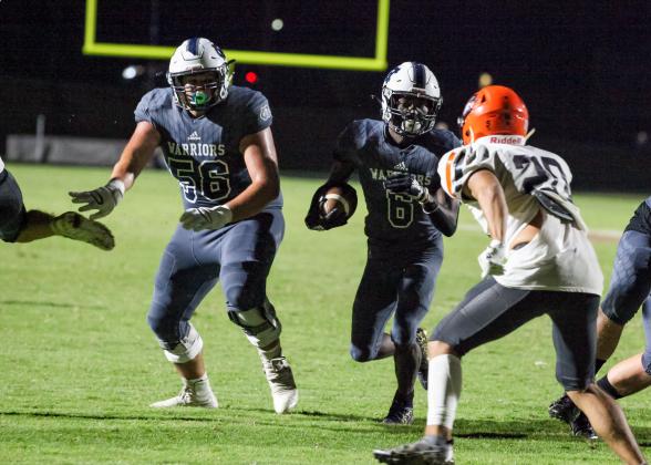 JD Trowell, left, and Silas Mulligan, and the rest of the Warriors host Dawson County in the region opener Friday in Cleveland. (Photo/Staci Sulhoff)