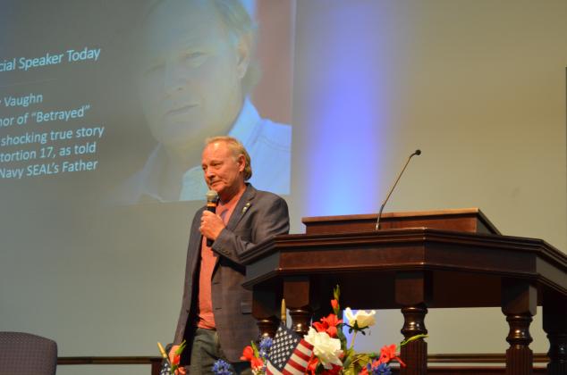 Billy Vaughn spoke about his son Aaron Vaughn who was killed in action while serving as a Navy Seal. (Photo/Stephanie Hill)