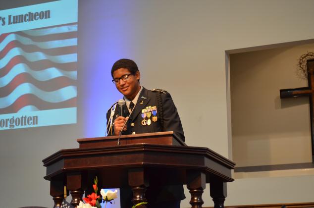 Michael Bolden spoke about his grandfather, who was a veterans and played a role in their lives.