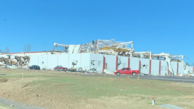 Cleveland police officer Justin Baldwin took this photo of damage during a run to deliver supplies last week.