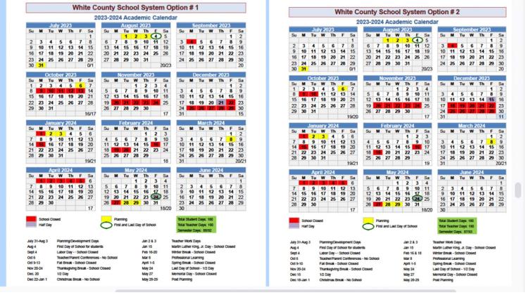 Proposed Academic Calendar Options