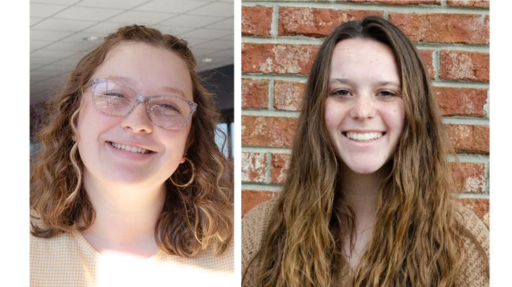 Valedictorian Ruth Davidson (left) and Salutatorian Rachel Harris (right).