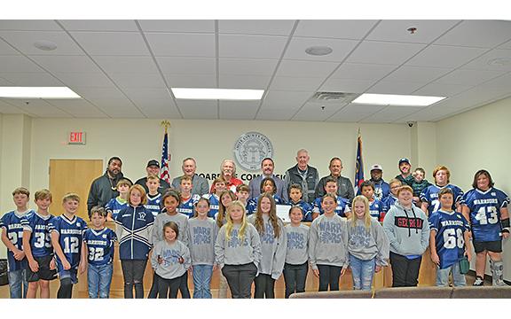 The White County Parks and Recreation Youth Football Program was honored at the White County Commissioner meeting for its outstanding season. (photo/Linda Erbele)