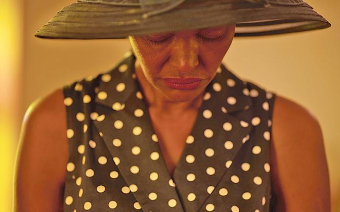 Myra H. Thomas in prayer at Travis Chapel Methodist Church in Cleveland, Oct. 16, 2016. (Photo/Chris Aluka Berry, reprinted with permission)