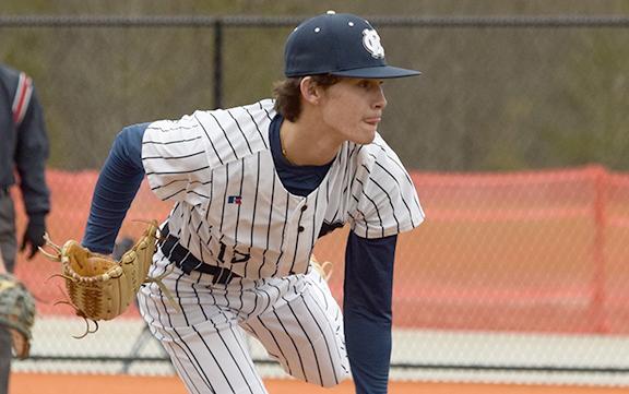 Trevor Butler worked 5.2 innings to pick up the win in the Warriors' 13-2 victory over Lumpkin County. (Photos/Mark Turner)
