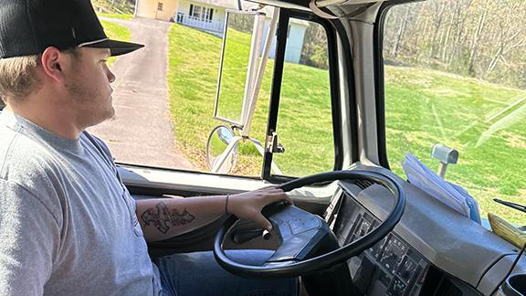 Braxten Palmer drives a delivery truck as part of his work-based learning assignment. (Photo/submitted)