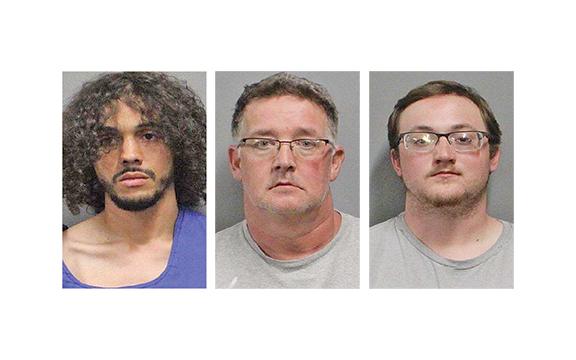 Jorden McKinney, Charles Wayne Ryder and Charles Dewey Lewis Ryder were arrested following a road rage incident.