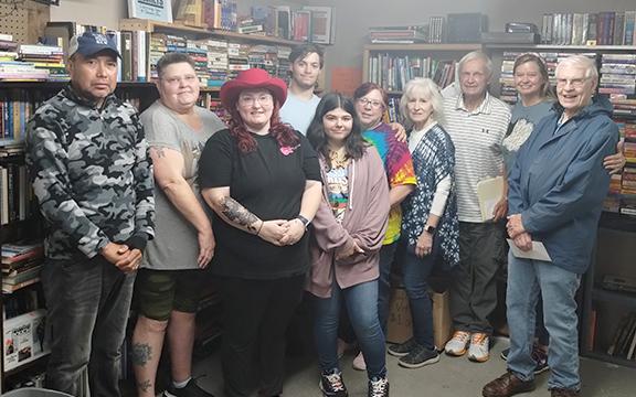 Representatives from local organizations and the Community Thrift Store gather for the presentation of grants on June 22. From left are Community Thrift workers Jose Medina, Joy Bailey, Lacey Coker, Alex Alverson, Danica Smith, Jackie McDaniel, Gale Smith, Gene White of the Community Helping Hands Clinic, Laura Cormier of White County Caring and Sharing and Jerry Brackett of the White County Food Pantry. (Photo/Jessica Wood)