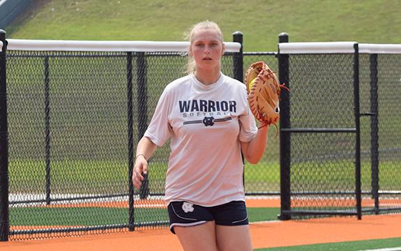 Valerie Bailey, left, and the Lady Warriors will be the first WCHS team to take the field for the 2023 season, hosting Stephens County in a doubleheader on Aug. 5. The season opener will be the first game played at the new softball complex. (Photo/Mark Turner)