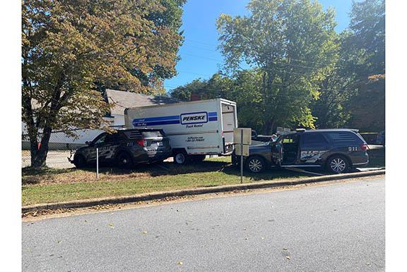 The Penske truck driven by Heinze crashed into the fence at Jack P. Nix Elementary School. (Photo/submitted)