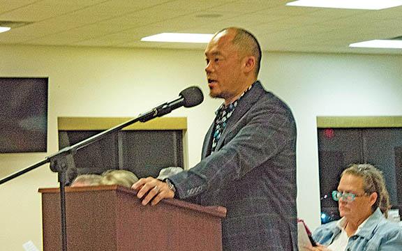 Vincenu Visuti faces the Planning Commission as he waits to hear their recommendation. (Photo/Noah Johnson)