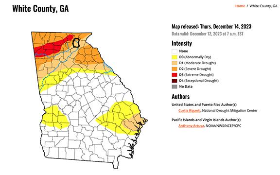 The most current drought map of Georgia developed by the National Drought Mitigation Story. (Graphic/submitted)