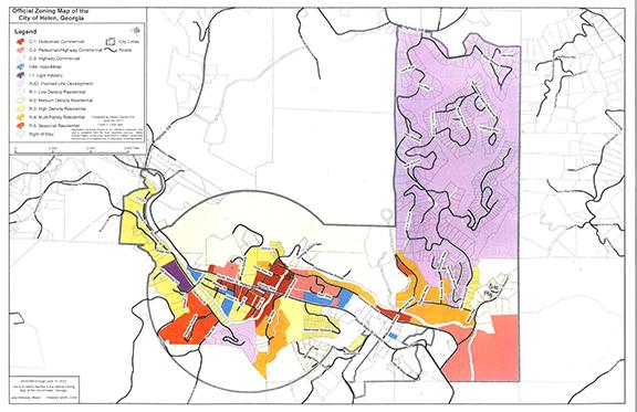 Helen’s zoning map available on the city’s website shows the city’s limits, according to the city.
