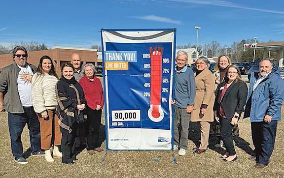 Officers and members of the volunteer board of the United Way of White County show celebrate the 2023 fundraising success. Pictured are Chuck Johnstone, Lauren Williams, Kielea Loggins, Dean Dyer, Nanette Baughman, Gene White, Susan Cremering, Carol Powell, Courtney Allison and Donald Harris.