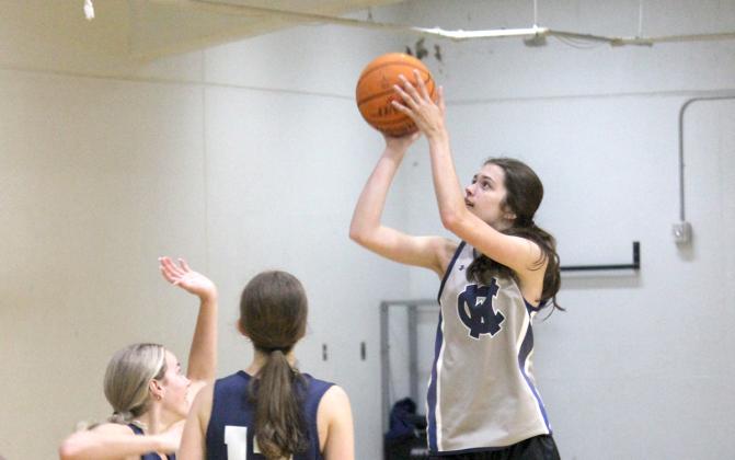 Kylie Watkins puts up a shot during a practice session earlier this week. (Photos/Mark Turner)