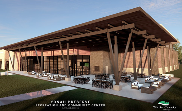 Those enjoying the Yonah Preserve Recreation and Community Center (shown in the above visualization) will have access to WiFi once it is built. (Image/White County Commission)