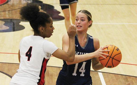 Bree Burkett had a team-high 12 points in the region win at Johnson. (Photo/Mark Turner)