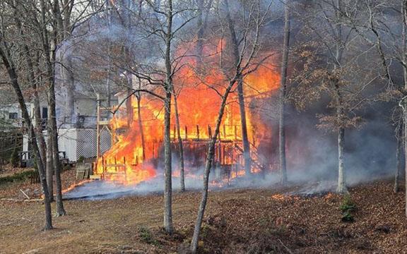 This structure fire at Mountain Lakes was one of four fires reported within White County between Dec. 7 and 8. (Photo/submitted)