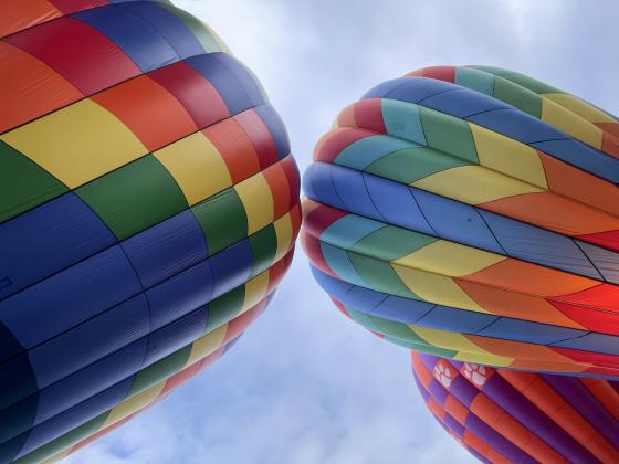 The balloons were inflating and spreading out last Thursday morning for the Helen to the Atlantic Balloon Race. (Photo/Jerry Grillo)