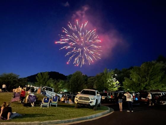 Helen fireworks lit up the night.