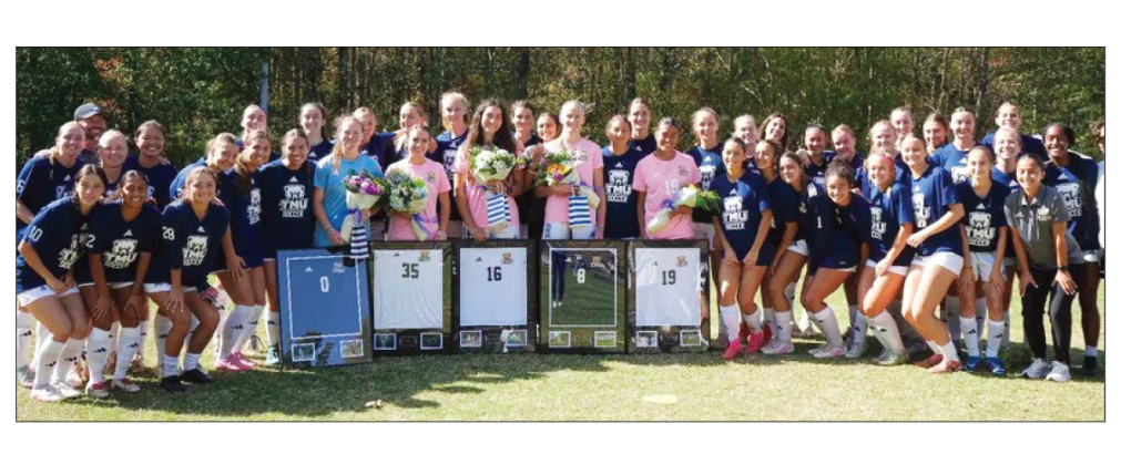 The TMU women's soccer team, shown during Senior Day activities, won their fourth consecutive Appalachian Athletic Conference regular season title this fall and begin the hunt for the fourth consecutive conference tournament title this weekend. The Lady Bears are No. 11 in the NAIA national poll, the highest ranking in program history. TMU ATHLETICS