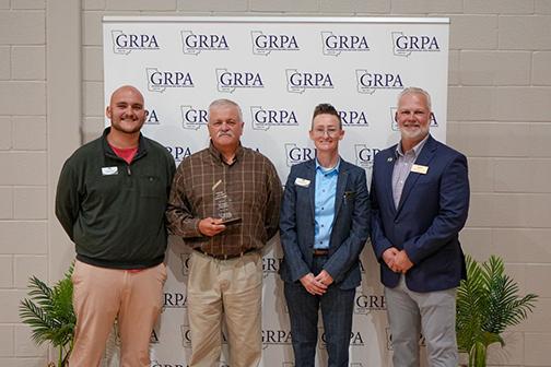 Pictured from left are Carson Finley, Volunteer of the Year Barry Vandiver, Kimberly McEntire and GRPA Commissioner Kirk Franz. SUBMITTED PHOTO