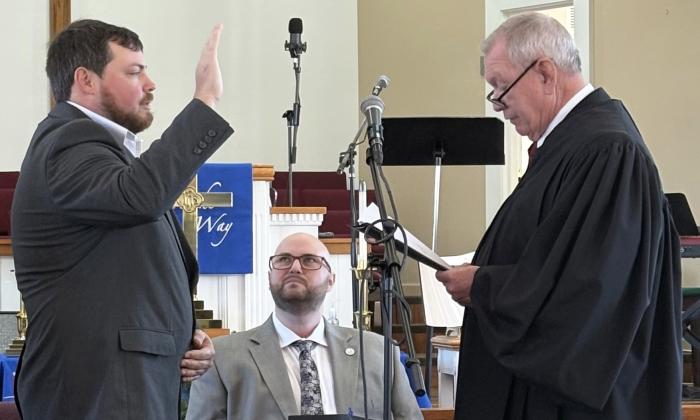 District 3 Cleveland City Council member Jeremy McClure was sworn-in by Judge Garrison Baker for his second term. CARLY HENDERSON/WCN