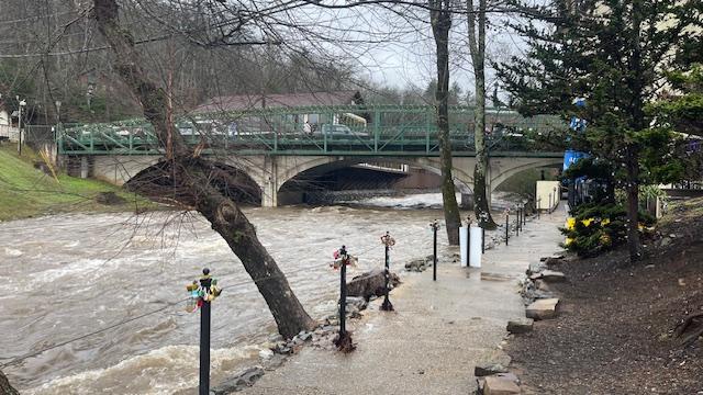 Katherine Bailey snapped photos of a churning Chattahoochee from a path alongside the river in Helen