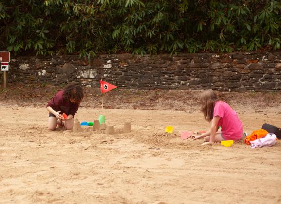 Children build sandcastles during the Winter Bear Plunge at Unicoi State Park on Jan. 3. PHOTO COURTESY OF JESSI TAYLOR/UNICOI STATE PARK