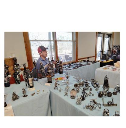 Tarik Berbey creates metal sculptures. He displayed his work at the Sautee-Nacoochee Center for WinterFest.
