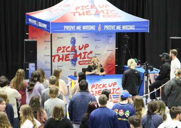 Riley Gaines is a conservative political activist and former collegiate swimmer. Gaines was hosted by TMU’s Turning Point USA chapter for the “Pick Up the Mic: Ask Me Anything with Riley Gaines” event on March 24. CARLY HENDERSON/WCN