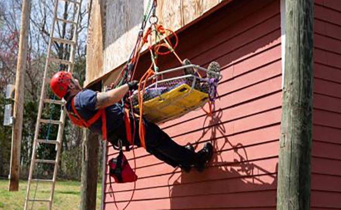 White County first responders train on a ropes course last year in preparation for mountain rescues. FILE PHOTO