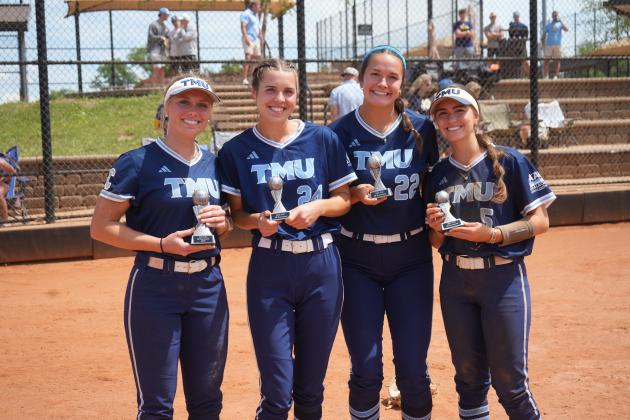 Truett McConnell softball players, from left, Grace Folds, Elizabeth Bennett, Rylee Walker and Emma Skipper were named to the AAC All-Tournament team for the Lady Bears' run to tournament title. TMU ATHLETICS/SPECIAL