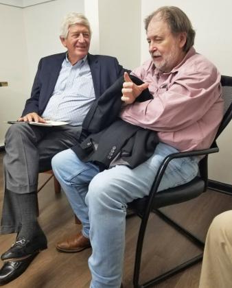 On June 7, I had the chance to chat with my friend Rick Bragg, backstage of the Wadsworth Auditorium in Newnan. The Pulitzer Prize-winning author and columnist was the keynote speaker of the annual Southern LitFest. I had the honor of introducing him. (Photo by Jackie Kennedy.)