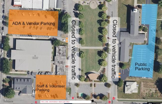 This graphic shows where people can park during the Run for Freedom 5K in downtown Cleveland on July 4. An additional map for local America 250 events can be found on page 7A. SUBMITTED GRAPHIC