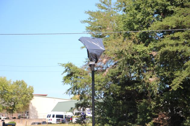A Flock camera outside Gun Commanders in Cleveland is covered following public backlash over the privately owned license plate reader. Store owner Mike Carter said he purchased the camera as an additional security measure for the business. CARLY HENDERSON/WCN