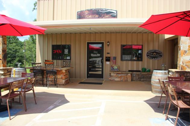 The Tesnatee River Winery &amp; Meadery building welcomes visitors to the winery and vineyard in White County.