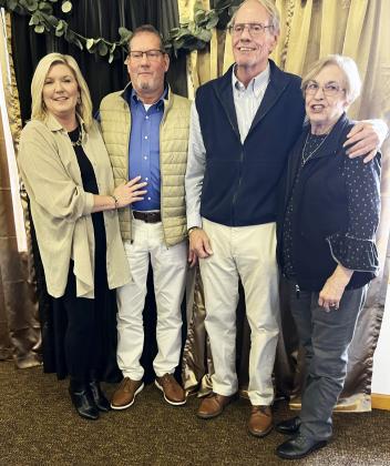 In 2022, former Helen City Manager Jerry Elkins was honored at a retirement reception. From left are Deena Westmoreland, current City Manager Darrell Westmoreland, and the late Elkins and his wife Sandra. FILE PHOTO