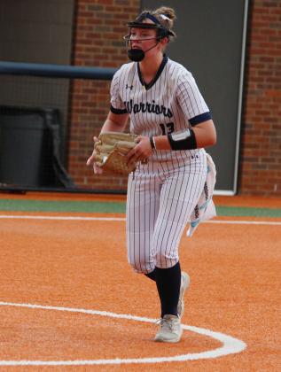 Addy Harris got the pitch start in the circle when the Lady Warriors opened the Class AAAA state tournament series with Ridgeland Wednesday in Rossville. 