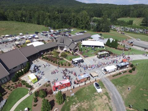 This overhead shot shows all the vendors and activities at Yonah Mountain Vineyard during Crush Fest. (Submitted photos)