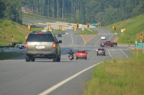 The Georgia Department of Transportation has selected a contractor for the third phase of widening for the Cleveland Bypass, which will run extend from U.S. 129 north of Cleveland (pictured) down Hulsey Road to Ga. 75 (Helen Highway). Phase 2 of the bypass, shown in the background, opened in July 2017. (Photo/Wayne Hardy)