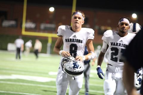 Quarterback J. Ben Haynes keyed a fourth-quarter comeback to help the Warriors erase an 11-point deficit and rally past North Hall 34-31 Friday night in Gainesville. (Photo/Staci Sulhoff)