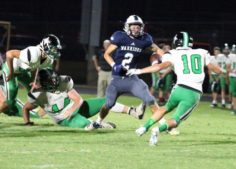 WCHS senior Jesse Thomas, No. 2, had a career-high 126 yards on five receptions, including a 52-yard touchdown catch in the first quarter of the win over Pickens County, (Photos/Staci Sulhoff)