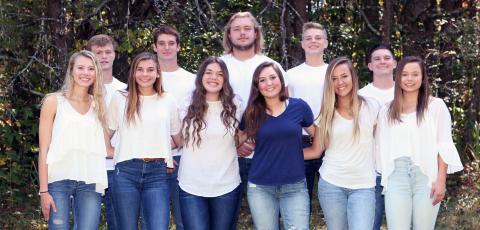 The homecoming court will be presented during halftime. The 2019 homecoming court is: Jacob Anderson, Clay Bolton, Nix Burkett, Jesse Thomas, Sean Wurtz, Naomi Crumley, Ellie Gearing, Sydney Palmer, Bella Ramey and Ansley Talafous. Miss Warrior is Rachel Brock. (Submitted photo)