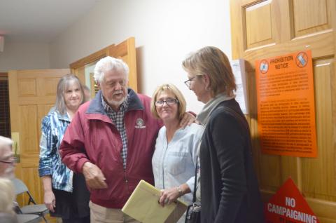 Fred Garmon and Cinnamon Spurlock spoke after the voters were counted. (Photo/Stephanie Hill)