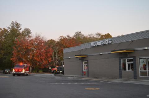 Firefighters responded to a report of smoke at McDonald's in Cleveland approximately earlier this evening. (Photo/Stephanie Hill)