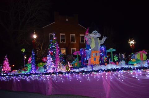 This Trolls float was just one of many that were featured in the Cleveland Christmas parade. Photos from the parade are in this week's issue of the White County News. (Photo/Stephanie Hill)