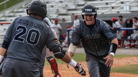 Truett McConnell's Josh Johnston, a preseason NAIA All-American pick, had four hits in the season-opener Tuesday afternoon against Toccoa Falls College. Johnston had a home run and a double among his hits, drove in five runs and scored four times. (Photo/TMU Athletics)