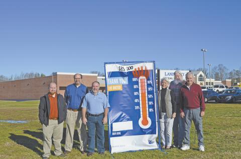Community generosity helped the United Way of White County reach its 2020 fundraising goal of $85,000, which will be allocated to local organizations serving White County residents. Some of the United Way of White County board members shown at a fundraising goal banner are, from left, Wayne Hardy, Carl Free, Donald Harris, Mary Isbell, Paul Scott Abbot and Gene White. 