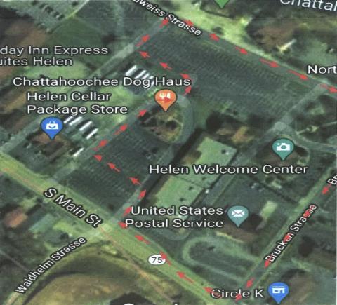 The proposed route from Horne's Buggy rides.